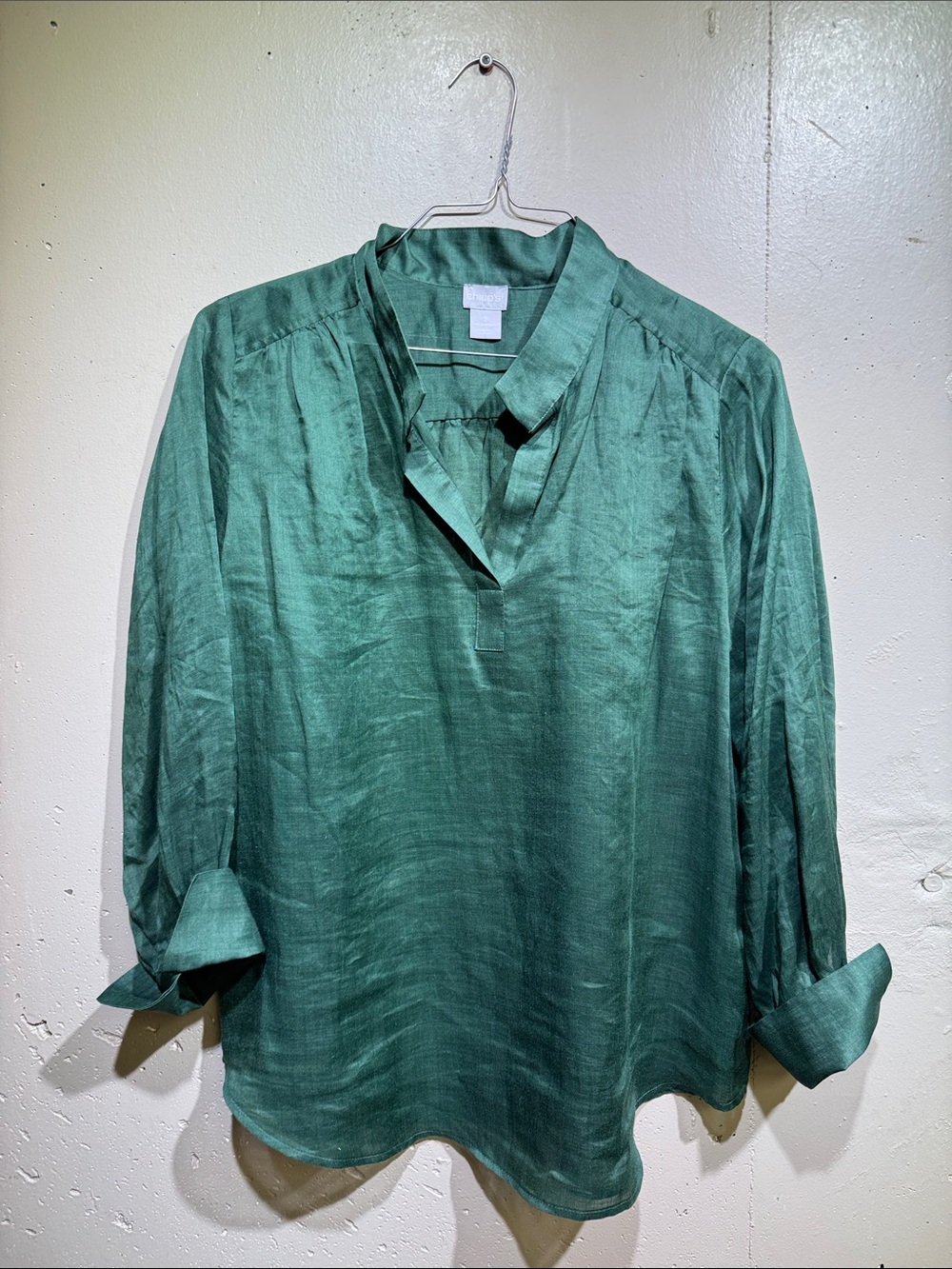 Chico's Forest Green V-Neck Top